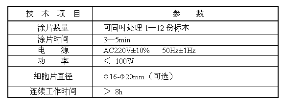 液基薄層細胞涂片機技術參數