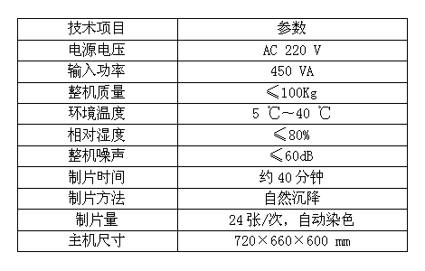 液基細胞分離制片染色一體機技術參數